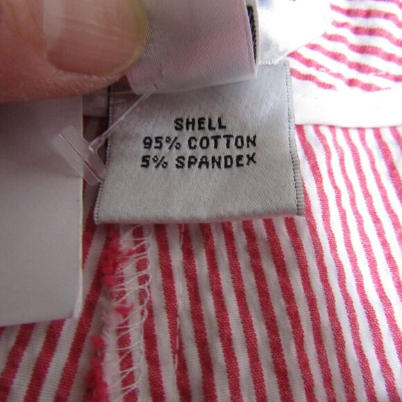 TALBOTS NWOT Pink Stripe SEERSUCKER 24W petite Beach Coastal Cruise Shorts - Picture 5 of 7
